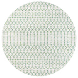 Ourika Moroccan Geometric Textured Weave Indoor/outdoor Round Rug