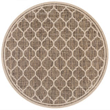 Trebol Moroccan Trellis Textured Weave Indoor/outdoor Round Rug