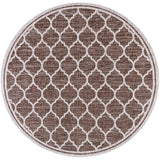 Trebol Moroccan Trellis Textured Weave Indoor/outdoor Round Rug