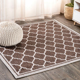 Trebol Moroccan Trellis Textured Weave Indoor/outdoor Square Rug