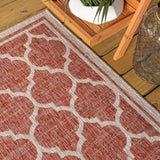 Trebol Moroccan Trellis Textured Weave Indoor/outdoor Square Rug