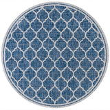 Trebol Moroccan Trellis Textured Weave Indoor/outdoor Round Rug