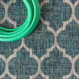 Trebol Moroccan Trellis Textured Weave Indoor/outdoor Square Rug