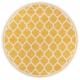 Trebol Moroccan Trellis Textured Weave Indoor/outdoor Round Rug