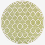 Trebol Moroccan Trellis Textured Weave Indoor/outdoor Round Rug