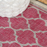 Trebol Moroccan Trellis Textured Weave Indoor/outdoor Square Rug