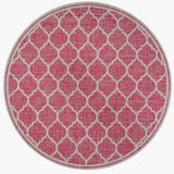 Trebol Moroccan Trellis Textured Weave Indoor/outdoor Round Rug