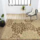 Zinnia Modern Floral Textured Weave Indoor/outdoor Area Rug