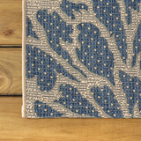 Zinnia Modern Floral Textured Weave Indoor/outdoor Square Rug