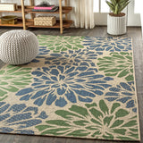 Zinnia Modern Floral Textured Weave Indoor/outdoor Area Rug