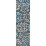 Zinnia Modern Floral Textured Weave Indoor/outdoor Runner Rug