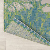 Zinnia Modern Floral Textured Weave Indoor/outdoor Square Rug