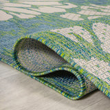 Zinnia Modern Floral Textured Weave Indoor/outdoor Square Rug