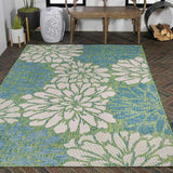 Zinnia Modern Floral Textured Weave Indoor/outdoor Area Rug