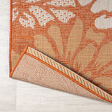 Zinnia Modern Floral Textured Weave Indoor/outdoor Square Rug