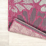 Zinnia Modern Floral Textured Weave Indoor/outdoor Square Rug