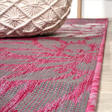 Zinnia Modern Floral Textured Weave Indoor/outdoor Square Rug