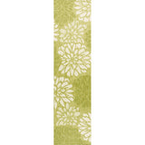 Zinnia Modern Floral Textured Weave Indoor/outdoor Runner Rug