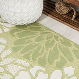 Zinnia Modern Floral Textured Weave Indoor/outdoor Square Rug