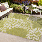 Zinnia Modern Floral Textured Weave Indoor/outdoor Area Rug