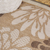 Zinnia Modern Floral Textured Weave Indoor/outdoor Square Rug