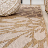 Zinnia Modern Floral Textured Weave Indoor/outdoor Square Rug