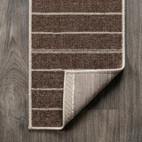 Colonia Berber Stripe Indoor/outdoor Area Rug Brown/Beige / Runner / 2'2" X 8' – BACK