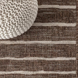 Colonia Berber Stripe Indoor/outdoor Area Rug Brown/Beige / Runner / 2'2" X 8' – DETAIL