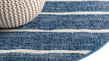 Colonia Berber Stripe Indoor/outdoor Area Rug Blue/Ivory / Round / 3'1" Round – DETAIL