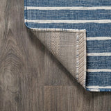 Colonia Berber Stripe Indoor/outdoor Area Rug Blue/Ivory / Square / 3'1" Square – BACK