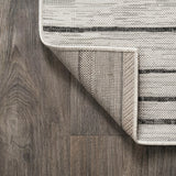 Colonia Berber Stripe Indoor/outdoor Area Rug Ivory/Black / Square / 3'11" Square – BACK
