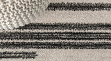 Colonia Berber Stripe Indoor/outdoor Area Rug Black/Ivory / Runner / 2'2" X 8' – DETAIL