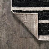 Colonia Berber Stripe Indoor/outdoor Area Rug Black/Ivory / Round / 3'1" Round – BACK