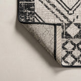 Marokko Diamond Tribal Medallion Indoor/outdoor Area Rug Ivory/Black / Runner / 2'2" X 8' – BACK