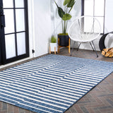 Sukie Modern Offset Stripe Indoor/outdoor Area Rug