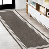 James Modern Border Stripe Indoor/outdoor Area Rug