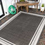 James Modern Border Stripe Indoor/outdoor Area Rug