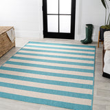 Negril Two-tone Wide Stripe Indoor/outdoor Area Rug