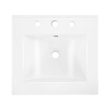 Ancillary 3-Hole 20 in. W x 18.25 in. D Classic Contemporary Rectangular Ceramic Single Sink Basin Vanity Top - JONATHAN Y