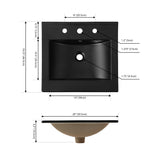Ancillary 3-Hole 20 in. W x 18.25 in. D Classic Contemporary Rectangular Ceramic Single Sink Basin Vanity Top - JONATHAN Y