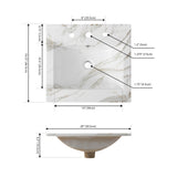 Ancillary 3-Hole 20 in. W x 18.25 in. D Classic Contemporary Rectangular Ceramic Single Sink Basin Vanity Top - JONATHAN Y