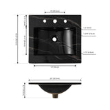 Ancillary 3-Hole 20 in. W x 18.25 in. D Classic Contemporary Rectangular Ceramic Single Sink Basin Vanity Top - JONATHAN Y