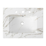 Ancillary 3-Hole Classic Contemporary Rectangular Ceramic Single Sink Basin Vanity Top