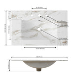 Ancillary 3-Hole Classic Contemporary Rectangular Ceramic Single Sink Basin Vanity Top