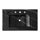 Ancillary 3-Hole Classic Contemporary Rectangular Ceramic Single Sink Basin Vanity Top