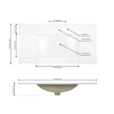 Ancillary 3-Hole Classic Contemporary Rectangular Ceramic Single Sink Basin Vanity Top