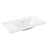 Ancillary 3-Hole Classic Contemporary Rectangular Ceramic Single Sink Basin Vanity Top