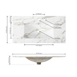 Ancillary 3-Hole Classic Contemporary Rectangular Ceramic Single Sink Basin Vanity Top