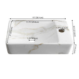 Felix 15 in. W x 8 in. D Modern Wall Mounted Rectangular Ceramic Mini Sink