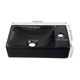 Felix 15 in. W x 8 in. D Modern Wall Mounted Rectangular Ceramic Mini Sink